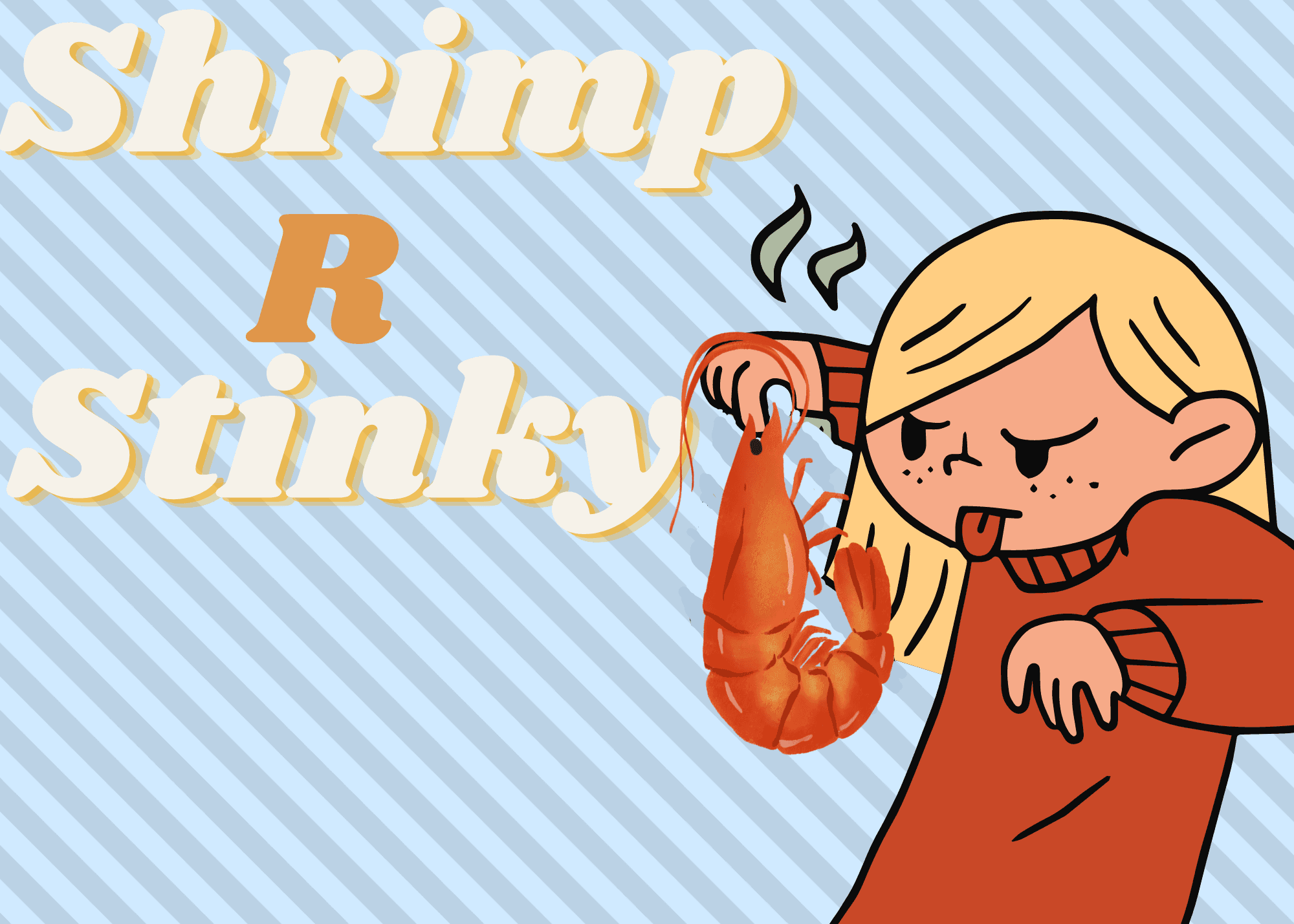 girl holding a shrimp